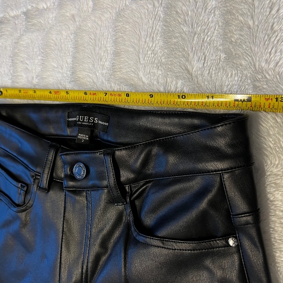Guess Black Faux-Leather Pants Size 2 - Picture 10 of 10